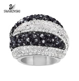 Swarovski Crystal White & Black Jewelry Ring APPOLLON #5018992/3/4