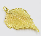 Real Leaf PENDANT with Chain BIRCH Dipped in 24K Yellow Gold Necklace - Zhannel
 - 4
