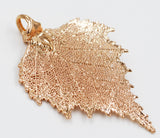 Real Leaf PENDANT with Chain BIRCH Dipped in Rose Gold Genuine Leaf Necklace - Zhannel
 - 4