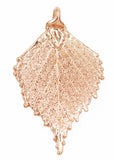 Real Leaf PENDANT with Chain BIRCH Dipped in Rose Gold Genuine Leaf Necklace - Zhannel
 - 5