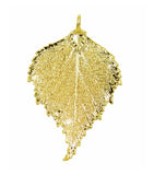 Real Leaf PENDANT with Chain BIRCH Dipped in 24K Yellow Gold Necklace - Zhannel
 - 2