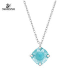 Swarovski Light Turquoise Crystal Jewelry LUCID Pendant Rhodium #5101189 - Zhannel
 - 1