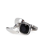 Swarovski Men's Cufflinks VERY Jet Black Stainless Steel #5015622 - Zhannel
 - 3