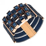 Swarovski Montana Crystal Leather Navy Blue Bracelet ELEMENT Medium #5182502