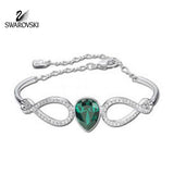 Swarovski Green Emerald & Clear Crystal SHOWBIZ Bangle Rhodium #1157966 - Zhannel
 - 1