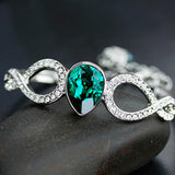 Swarovski Green Emerald & Clear Crystal SHOWBIZ Bangle Rhodium #1157966 - Zhannel
 - 2