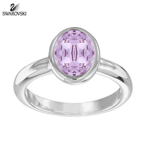 Swarovski Violet Crystal LASER RING Large/58/8 Rhodium #5120600 - Zhannel
