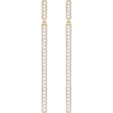 Swarovski Clear Crystal Long Pierced Earrings GAME, LONG, Rose Gold -5292400