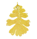 Real Leaf PENDANT Lacey OAK in 24K Yellow Gold Genuine Leaf