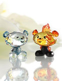 Swarovski Colored Crystal FigurineS Set of 2 Bo Bear FIRE & ICE #5004496 New - Zhannel
 - 2