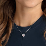Swarovski Sparkling Dance necklace Heart, Pink, Rhodium plated -5465284