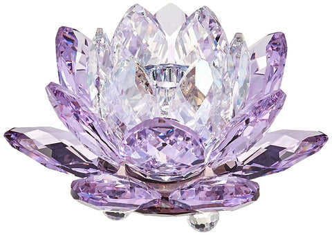 Swarovski Crystal WATERLILY CANDLE HOLDER, Violet -5066011