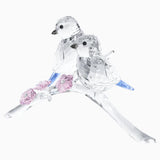 Swarovski Crystal Figurine BLUE TITS Bird Couple with Pink Flowers -5004727