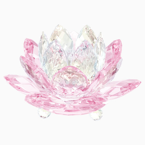 Swarovski Crystal WATERLILY CANDLE HOLDER, Pink -5066010