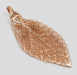 Real Leaf PENDANT with Chain ELM Dipped in Rose Gold Genuine Leaf Necklace