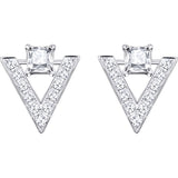 Swarovski Clear Crystal FUNK Pierced Stud Earrings, Rhodium -5241278