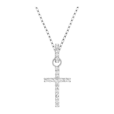 Cross Necklace With Swarovski Crystals Sterling Silver Plated - Etsy