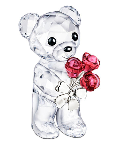Swarovski Crystal Figurine KRIS BEAR RED ROSES FOR YOU #5268845
