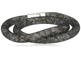 Swarovski Clear Crystal Grey Bracelet STARDUST Double Medium #5100094