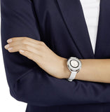 Swarovski Crystalline Oval Watch, Leather strap, White, Stainless steel -5158548