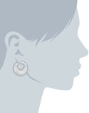 Swarovski Clear Crystal Pierced Earrings STONE Pave Circle Rhodium #5017145