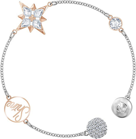 B9301 Cart Diamond chain bracelet with circle - rose gold. - Olivacom
