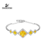 Swarovski Sunflower Aber Crystal CARINA Bangle Rhodium Medium #5133374