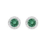 Swarovski Crystal Emerald ANGELIC Pierced Earring, Rhodium Plated -5267105
