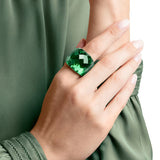 Swarovski NIRVANA Ring Green, Gold-tone finish, Large/58/8 -5474365