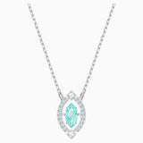 Swarovski SPARKLING DANCE PIERCED NECKLACE, Green, Rhodium -5485721