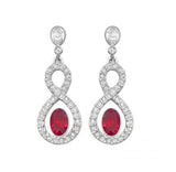 Swarovski Siam Red & Clear Crystal Pierced Earrings MILES #5039226