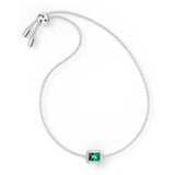 Swarovski Angelic bracelet Rectangular, Green, Rhodium plated, M -5559836