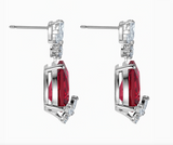 Swarovski LOUISON DROP PIERCED EARRINGS, Red, Rhodium Plated - 5495078