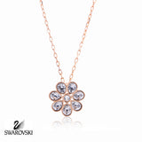 Swarovski Clear Crystal ASTRID Flower Pendant Necklace Rose Gold #5055514