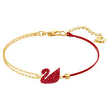 Swarovski Iconic Swan Bracelet Swan, Red, Gold-tone plated -5465403
