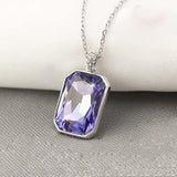 Swarovski Large Tanzanite Crystal Pendant Necklace SYNTHESIS #1158003 New