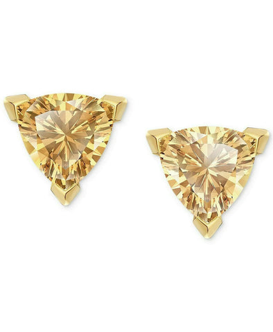 Swarovski Triangle Studs Earrings, Yellow Crystal, Gold-tone Plated -5523550