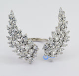 ANGEL WINGS Open Front Fashion Ring Signity CZ Rhodium Sterling Silver