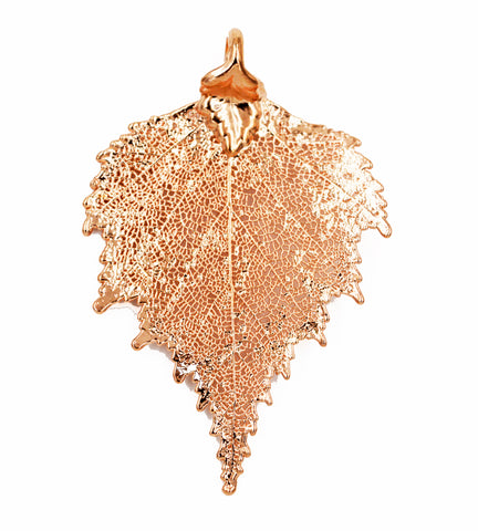 Real Leaf PENDANT BIRCH Dipped in Rose Gold Genuine Leaf