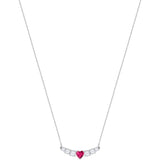 Swarovski LOVE Necklace, White, Pink, Rhodium - 5408434