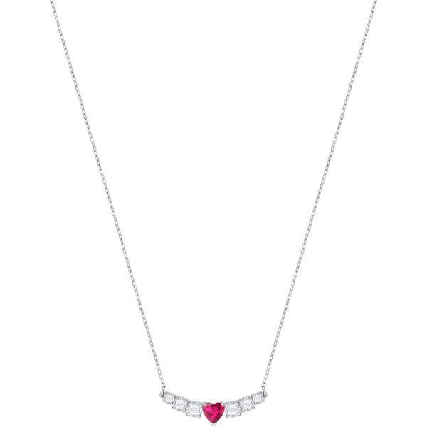 Swarovski LOVE Necklace, White, Pink, Rhodium - 5408434 – Zhannel