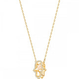 Swarovski Crystal LUCKILY HAMSA Hand Necklace, Yellow Gold -5448612