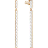 Swarovski Clear Crystal Long Pierced Earrings GAME, LONG, Rose Gold -5292400