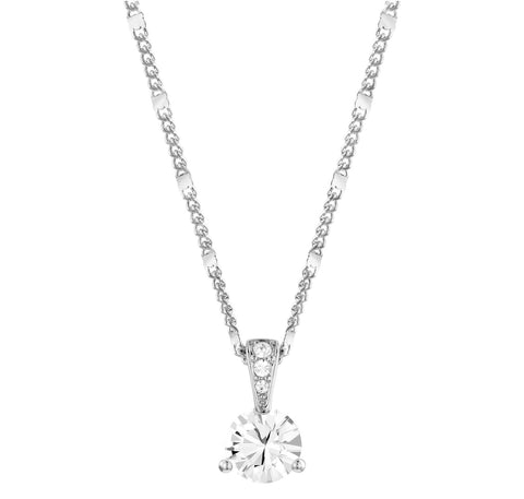 Swarovski Clear Crystal SOLITAIRE BAIL Pendant Necklace, Rhodium -1800045