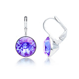 Swarovski Tanzanite Moonlight Crystal BELLA Pierced Drop Earrings Rhodium #5030703