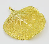 Real Leaf PENDANT with Chain Eucalyptus in 24K Yellow Gold Genuine Leaf Necklace