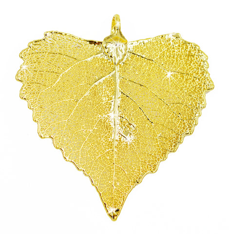 Real Leaf PENDANT COTTONWOOD Dipped in 24K Yellow Gold Genuine Leaf