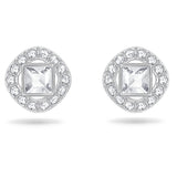 Swarovski Clear Crystal ANGELIC SQAURE Pierced Earring, Rhodium -5368146