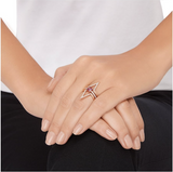 Swarovski Color Crystal FUNK Set of 3 Rings Rose Gold & Red Crystal Ring Set