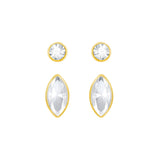 Swarovski Clear Crystal Pair of Stud Pierced Earrings HARLEY Yellow Gold #5188424